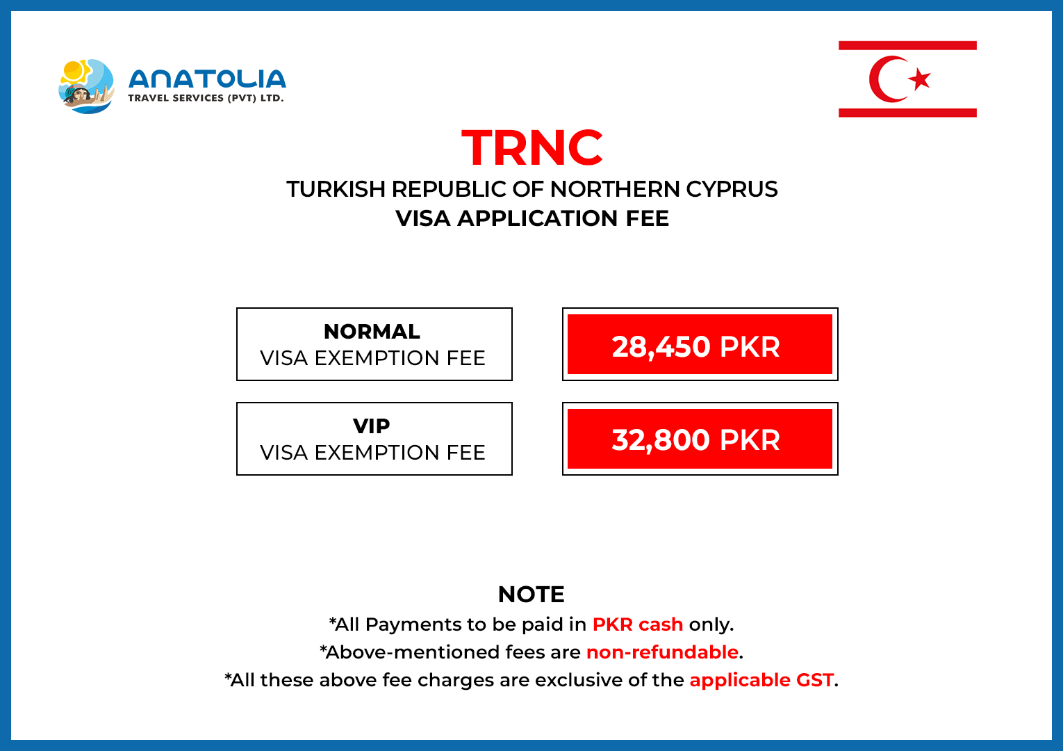 trnc fee structure